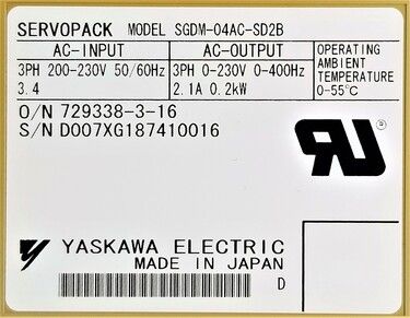 SGDM-04AC-SD2B | Yaskawa AC Drives